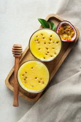 Concept of delicious food - Passion fruit mousse