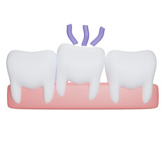 toothache among piled up other teeth