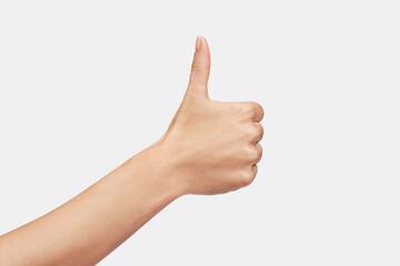 woman's hand making ok sign, isolated