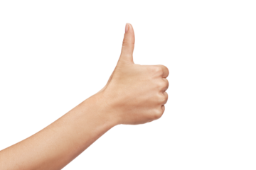 woman's hand making ok sign, isolated