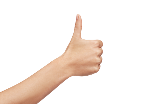 woman's hand making ok sign, isolated