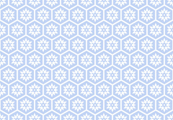 Fototapeta premium Seamless Blue Geometric Hexagons Pattern. Honeycomb Structure.