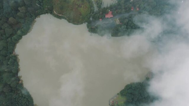 Aerial view of Karagol Lake in Artvin. 4K Footage in Turkey