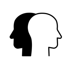 Positive and negative emotions in one person. Psychology, diversity, tolerance and opposites concept.