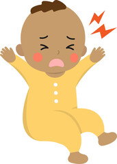 Obraz premium Noisy or screaming baby, disgruntled or angry or sad