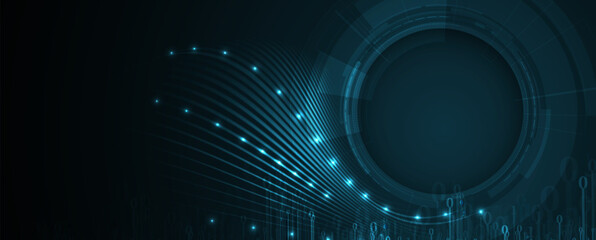 Quantum processing. Deep learning artificial intelligence. Future new technology  for business or science presentation