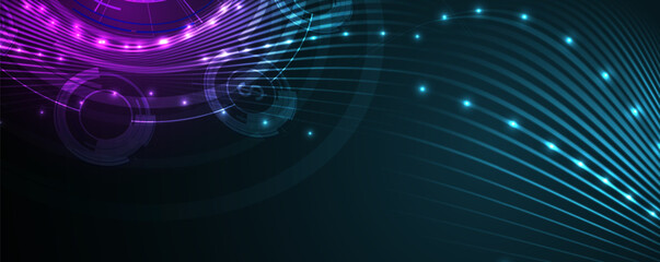 Quantum processing. Deep learning artificial intelligence. Future new technology  for business or science presentation