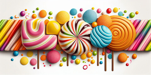 Bright and colorful lollipop arrangement, a festive and fun background for any sweet occasion.