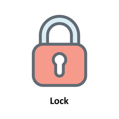 Lock Vector Fill Outline Icons. Simple stock illustration stock