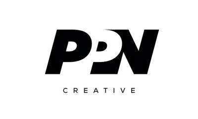 PPN letters negative space logo design. creative typography monogram vector