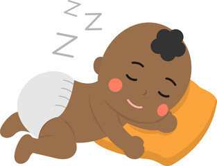 sleeping cute baby with pillow