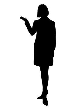 recommend clip art: 案内する女性のシルエット
