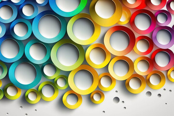 Abstract modern colorful background paper cut style with circles and spheres Luxury concept.created with Generative AI technology