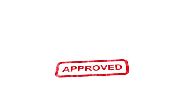 Stamp seal approved text animation