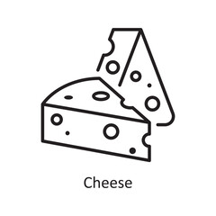 Cheese Vector Outline Icon Design illustration. Grocery Symbol on White background EPS 10 File