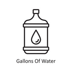 Gallons Of Water Vector Outline Icon Design illustration. Grocery Symbol on White background EPS 10 File