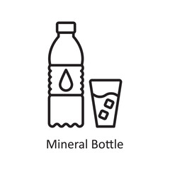 Mineral Bottle   Vector Outline Icon Design illustration. Grocery Symbol on White background EPS 10 File