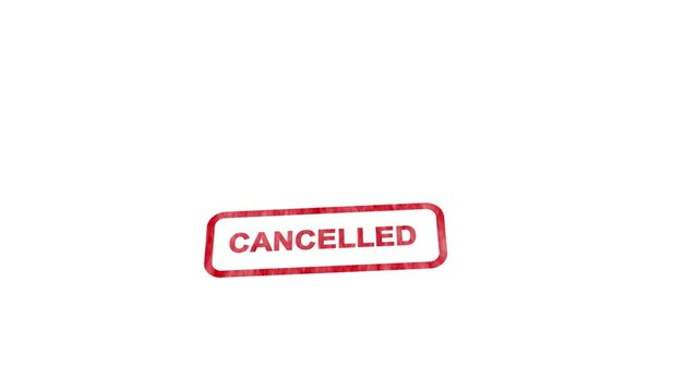 Stamp seal cancelled text animation