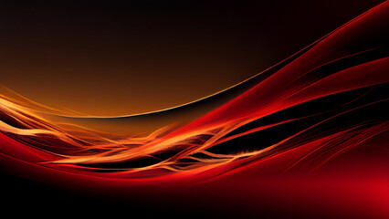 Red Evolving Fractal Waves Abstract Background.