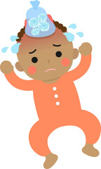 If your baby has a fever or cold or headache, use ice cube bags to cool down