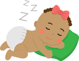 sleeping cute baby with pillow
