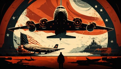 Chilling Cold War Concept Background - Perfect for History-themed Designs. Generative ai illustrattion.  - obrazy, fototapety, plakaty