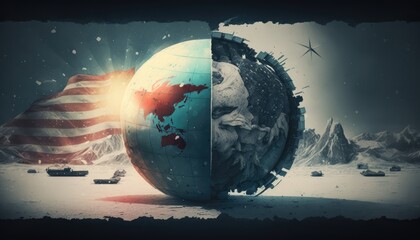 Chilling Cold War Concept Background - Perfect for History-themed Designs. Generative ai illustrattion. 