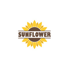 Sunflower icon logo isolated on white background
