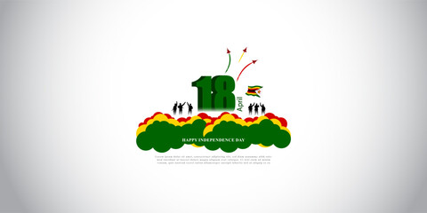 vector illustration for happy independence Zimbabwe