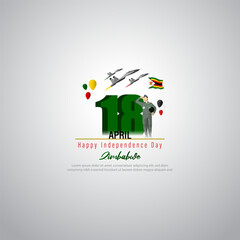 vector illustration for happy independence Zimbabwe