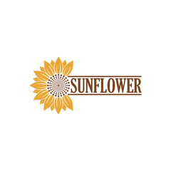 Sunflower icon logo isolated on white background