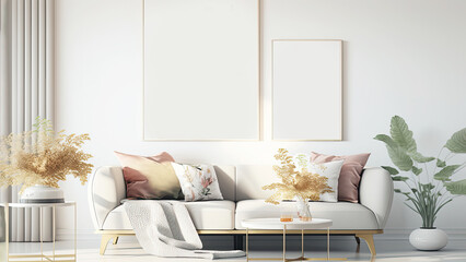 Living Room Interior Mockup.