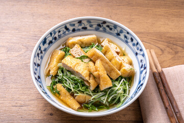 水菜と油揚げの煮びたし