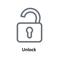 Unlock  Vector  Outline Icons. Simple stock illustration stock