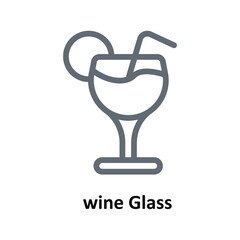 wine Glass Vector  Outline Icons. Simple stock illustration stock