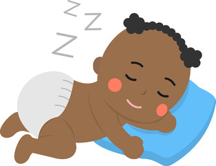 sleeping cute baby with pillow