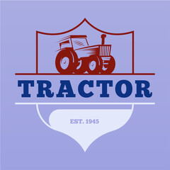 Farm tractor logo design. Tractor logo for agricultural farming. Farm tractor logo design template