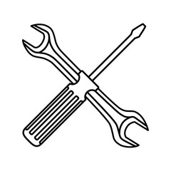 Wrench and screwdriver. Repair Tool