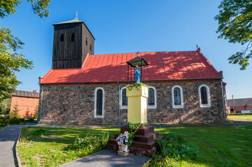 Fototapeta premium Church of Our Lady Queen of the Holy Rosary in Piaseczno, West Pomeranian Voivodeship, Poland 