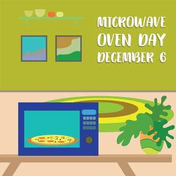 Microwave Oven Day. Design suitable for greeting card poster and banner