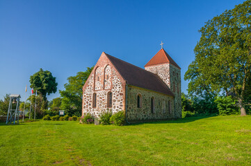 Fototapeta na wymiar Church of St. Krzysztof in Steklno, West Pomeranian Voivodeship, Poland