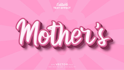 Editable text effect Happy Mother's Day template style premium vector