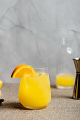 Alcoholic orange and vodka Screwdriver cocktail