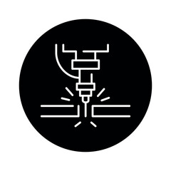 Metal cutting сolor line icon. Metal work.