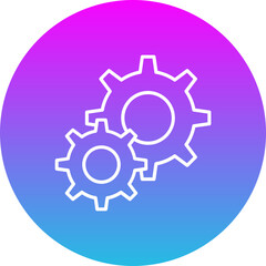 Settings Gradient Circle Line Inverted Icon