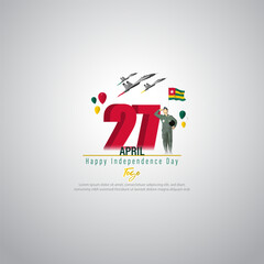 Obraz na płótnie Canvas happy independence day Togo vector illustration