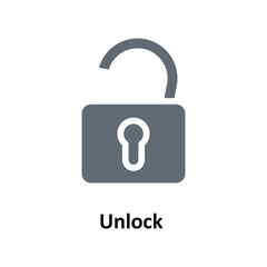 Unlock  Vector  Solid Icons. Simple stock illustration stock