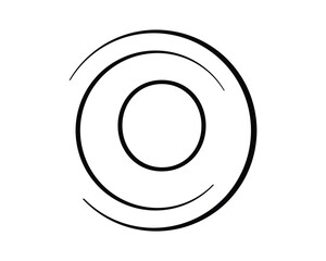 O letter vector with circle creative design template elements.