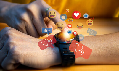 Use of social media and digital smartwatches The concept of living on vacation and playing social...