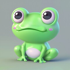 Obraz premium Cute little frog, Generative AI